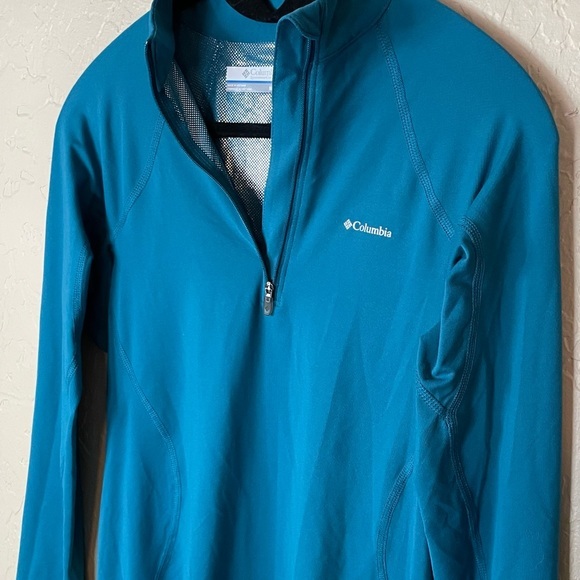 Columbia‎ Omni-Heat Quarter Zip Pullover Teal Turquoise Silver Women Size Medium - Picture 3 of 10